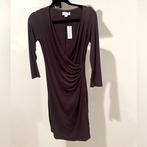 VELVET BY GRAHAM & SPENCER Women's Long Sleeve Brown Jersey Dress Size S
